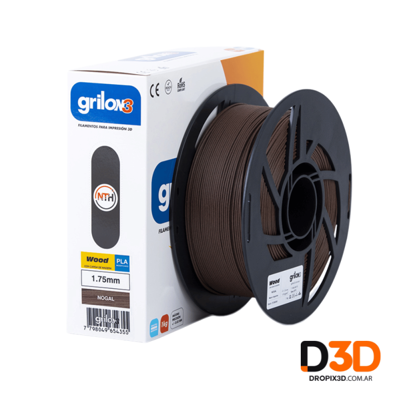 Filamento PLA Wood Grilon3 1kg en Argentina | Efecto Madera | DroPix 3D
