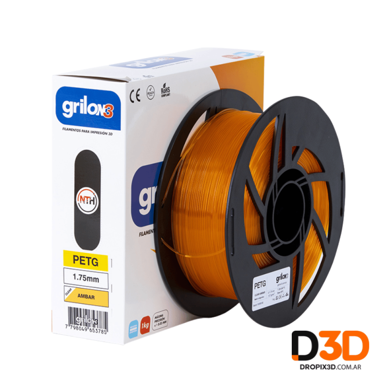 Filamento PETG Grilon3 1kg | Resistente, Brillante DroPix 3D