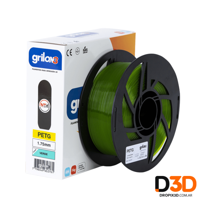 Filamento PETG Grilon3 1kg | Resistente, Brillante DroPix 3D