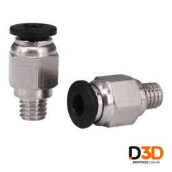 Acople Neumático Racor PC4-M6 Pasante | Conector Bowden 3D | DroPix 3D