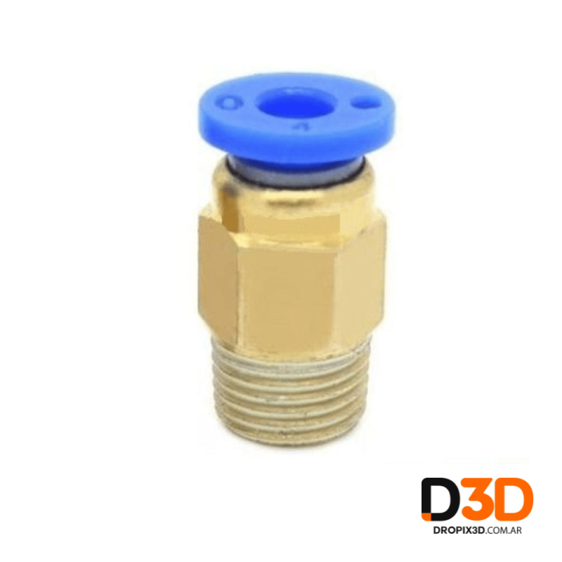Acople Neumático Racor PC6-M10 con Tope | Conector Bowden 6mm | DroPix 3D