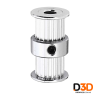 Polea GT2 20T Doble Eje 5mm para Impresoras 3D | DroPix 3D